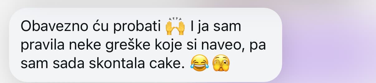 Poruka od zadovoljne klijentice